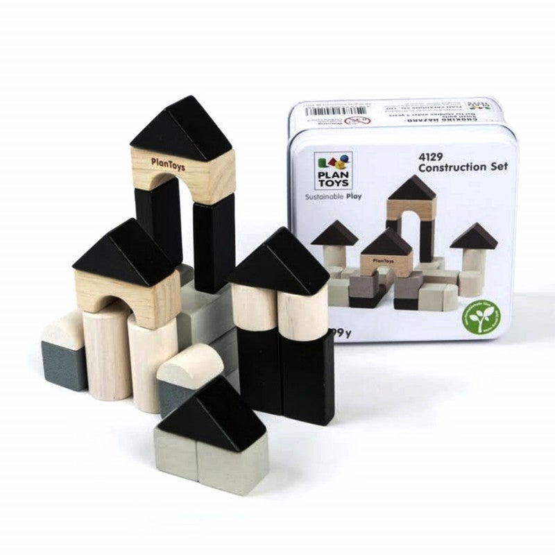 PlanToys Wooden Construction Set 1.75 x 1.75 x 3.5cm - Image 2