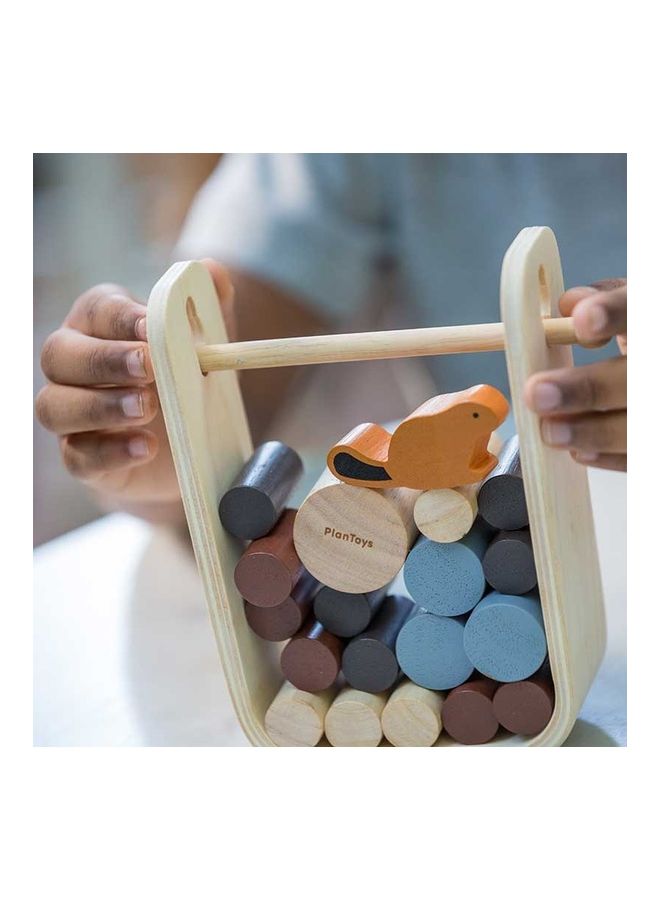 PlanToys 20-Piece Wooden Timber Tumble Set 10.7 x 5.3 x 15.8cm - Image 4