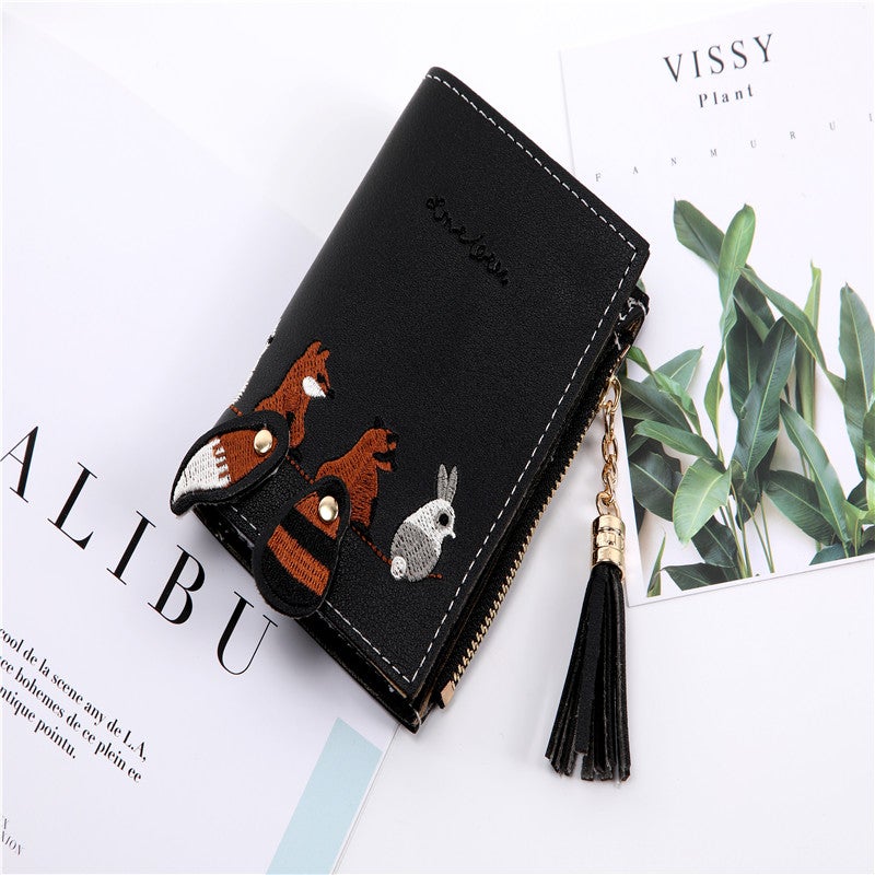 فريت محفظة للسيدات مع جيب لحفظ البطاقات أسود - Image 3