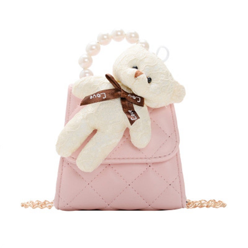 فريت حقيبة صغيرة بحمالة كتف لحمل البطاقات، مصممة للنساء وردي - Image 1