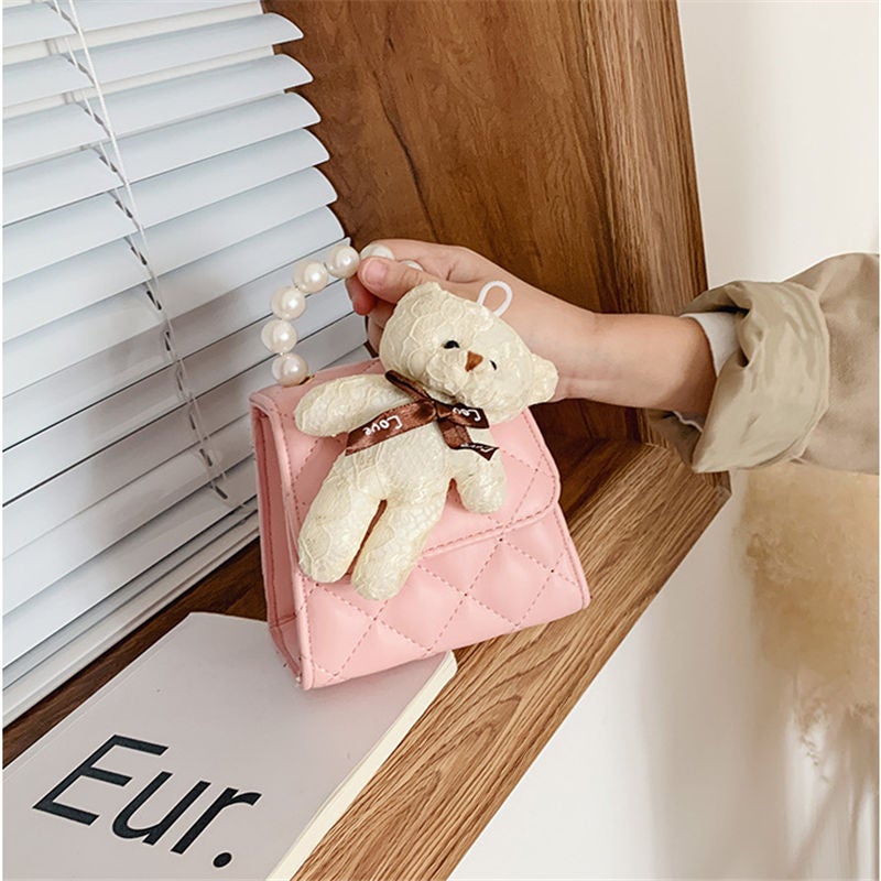 فريت حقيبة صغيرة بحمالة كتف لحمل البطاقات، مصممة للنساء وردي - Image 3