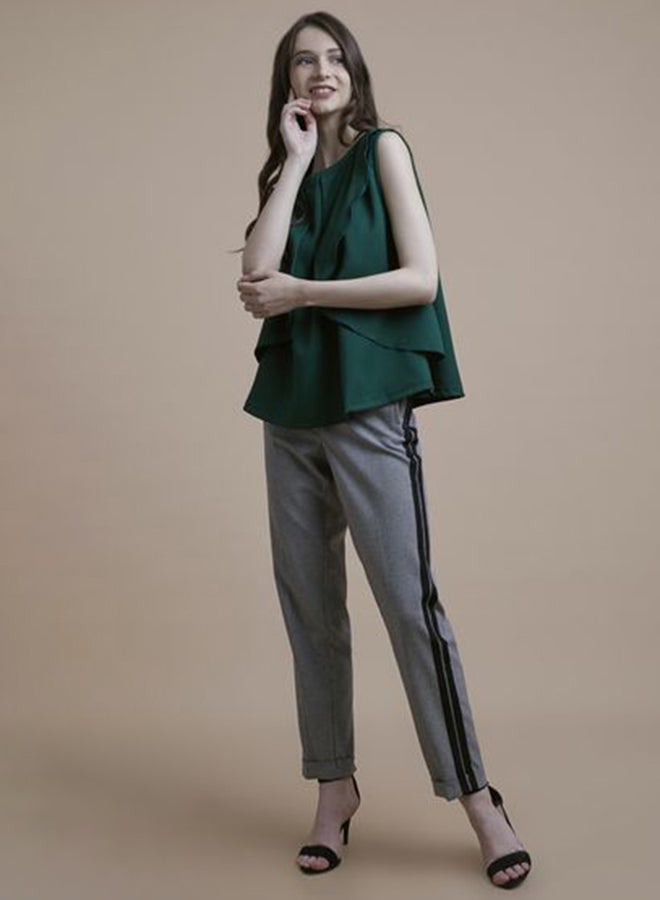 Aila Solid Design Sleeveless Top Green - Image 3