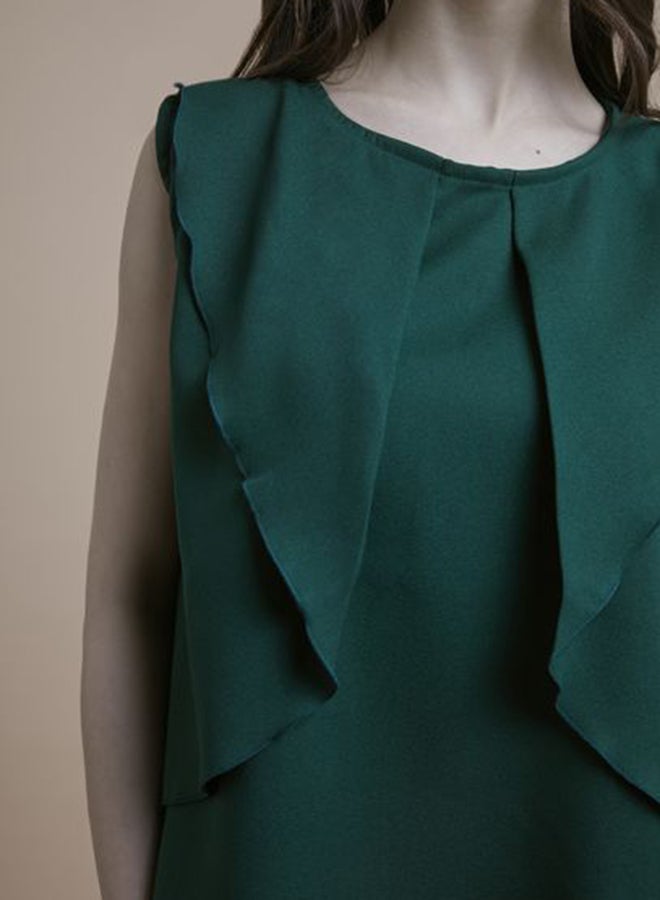 Aila Solid Design Sleeveless Top Green - Image 4