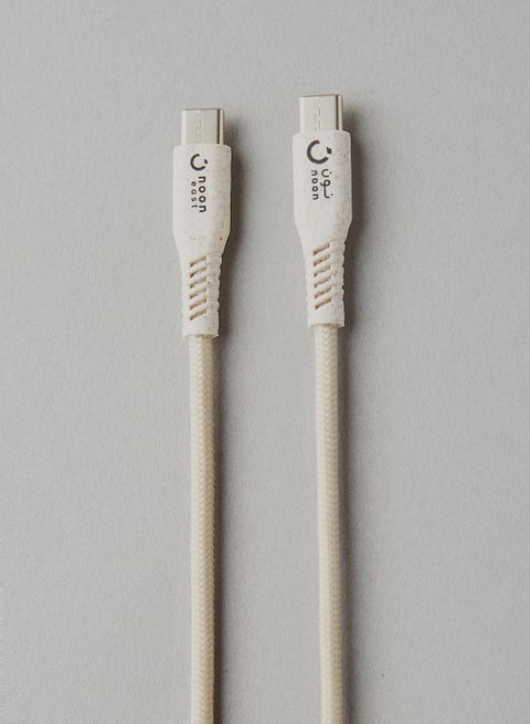 Type-C to Type-C Data Sync And Charging Cable - plug and play - 1.5meter Off White / Straw