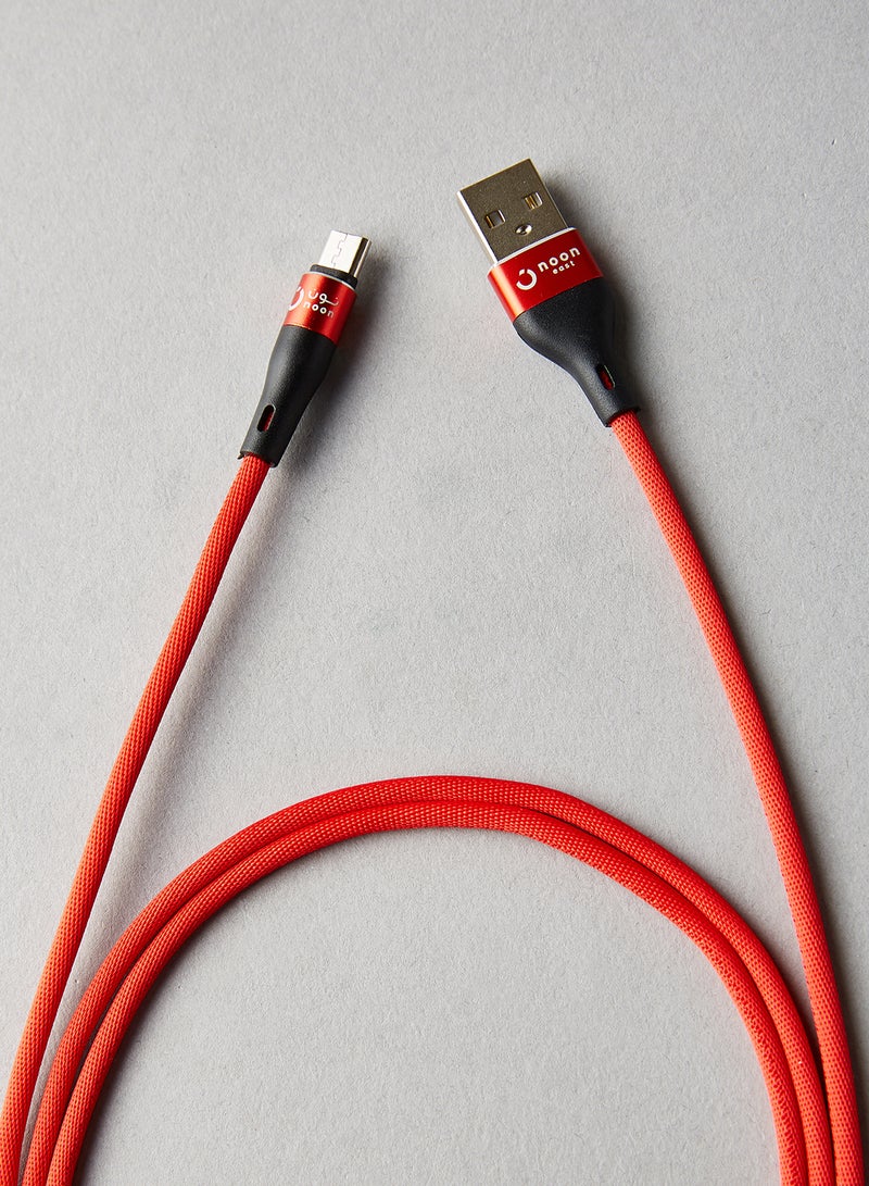 Noon East - Micro USB Data Sync And Charging Cable 1.5meter Black/Red/Silver - Image 1