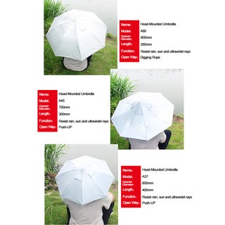 Portable Anti-Ultraviolet Light Rain Shade Head-Mounted Umbrella 40cm 40cm - view 2