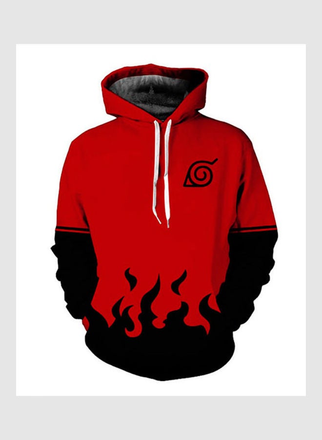 3D Graphic Printed Hoodie Red/Black - Image 1
