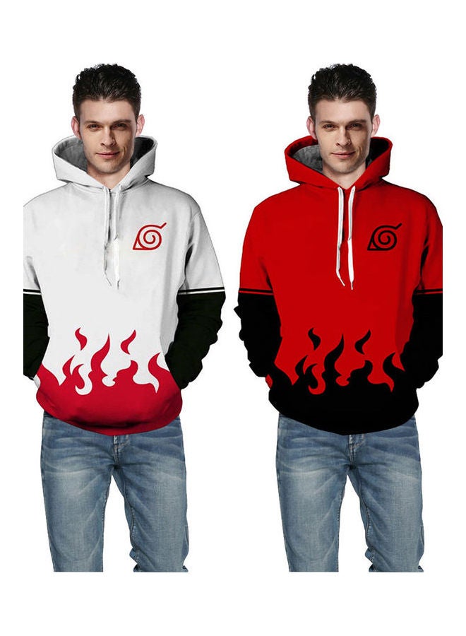 3D Graphic Printed Hoodie Red/Black - Image 5