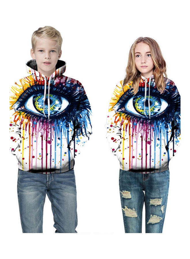 3D Graphic Printed Hoodie Yellow/Blue/White - Image 4