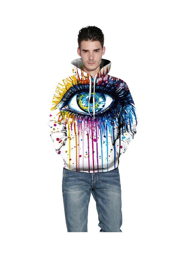 3D Graphic Printed Hoodie Yellow/Blue/White - Image 5
