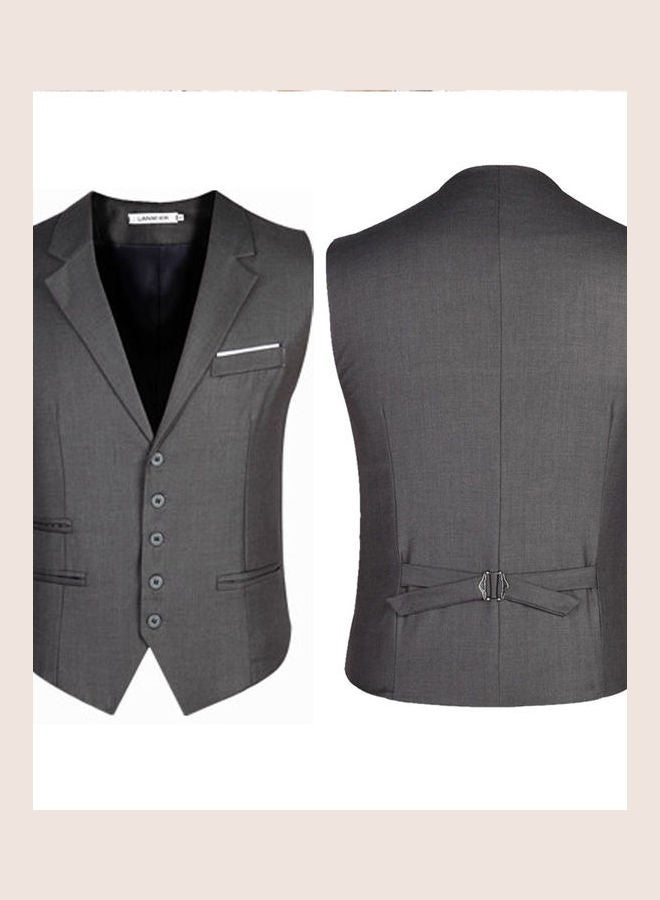 Buttoned Detailed Waistcoat Grey  - Image 3