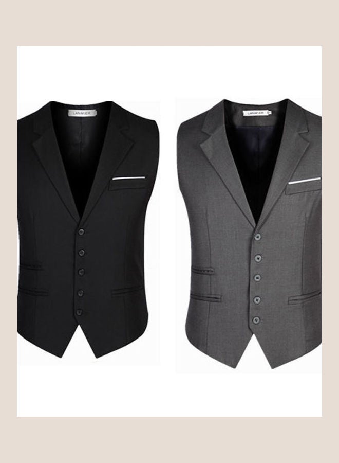 Buttoned Detailed Waistcoat Grey  - Image 4