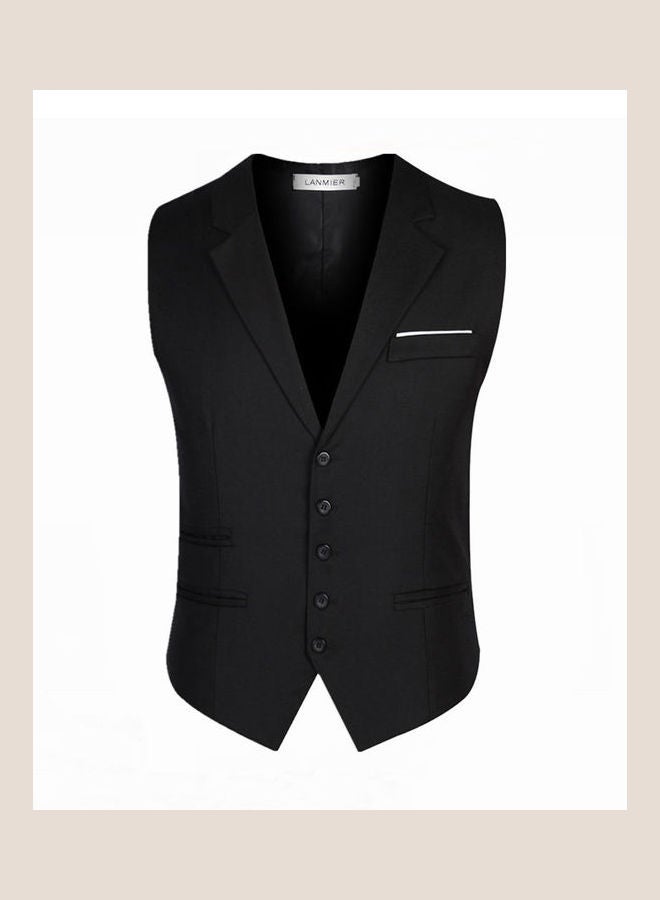 Buttoned Detailed Waistcoat Black  - Image 1
