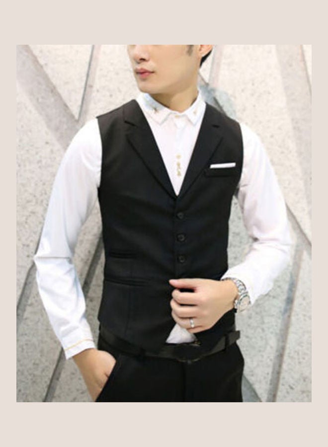 Buttoned Detailed Waistcoat Black  - Image 3