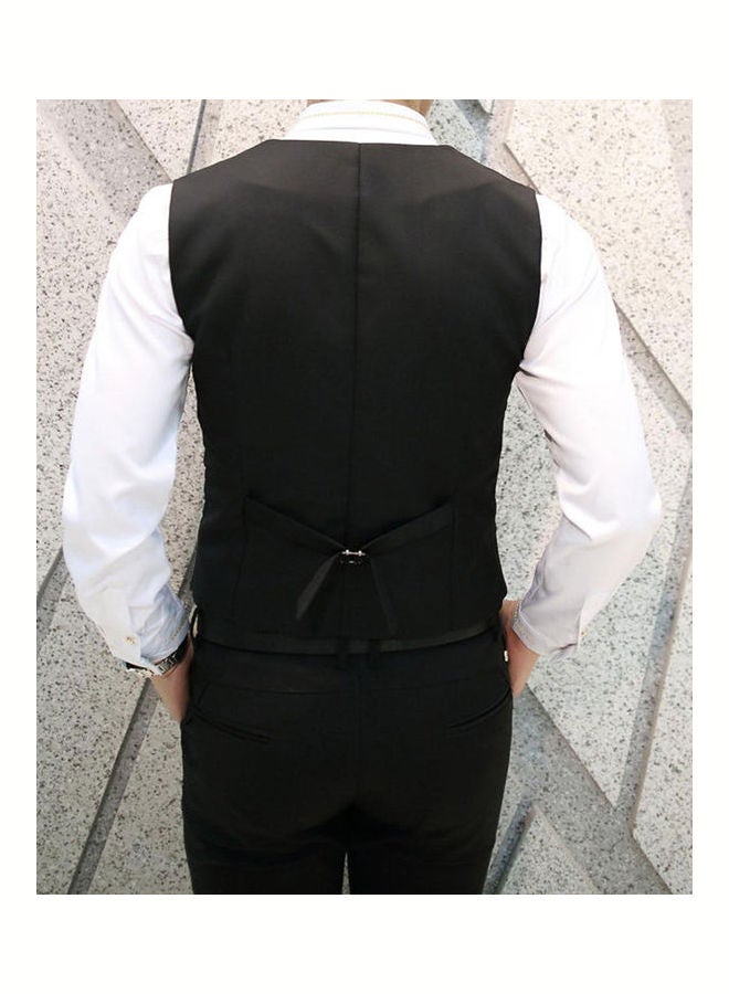 Buttoned Detailed Waistcoat Black  - Image 4