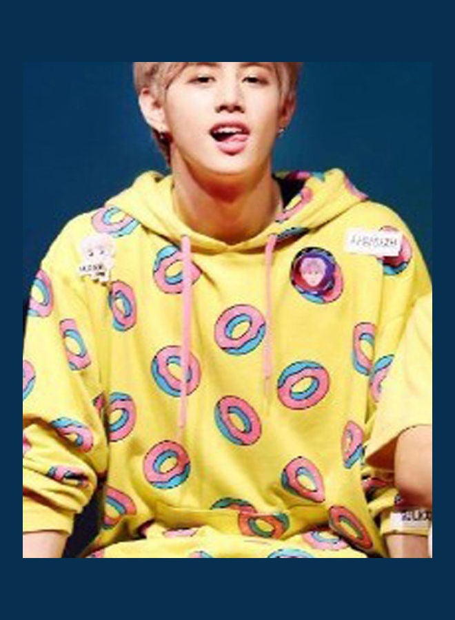 3D Graphic Printed Hoodie Yellow - Image 1