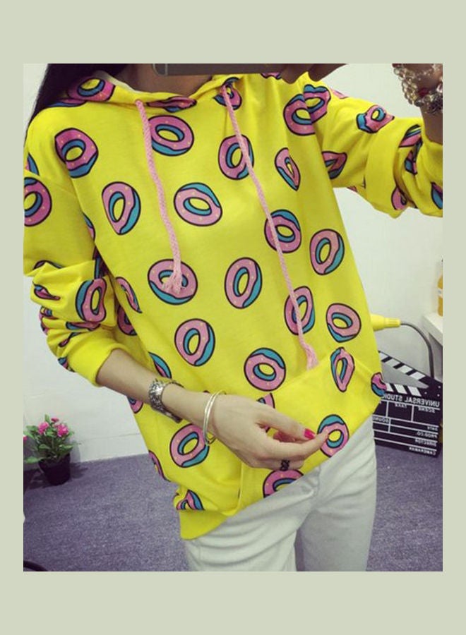 3D Graphic Printed Hoodie Yellow - Image 3