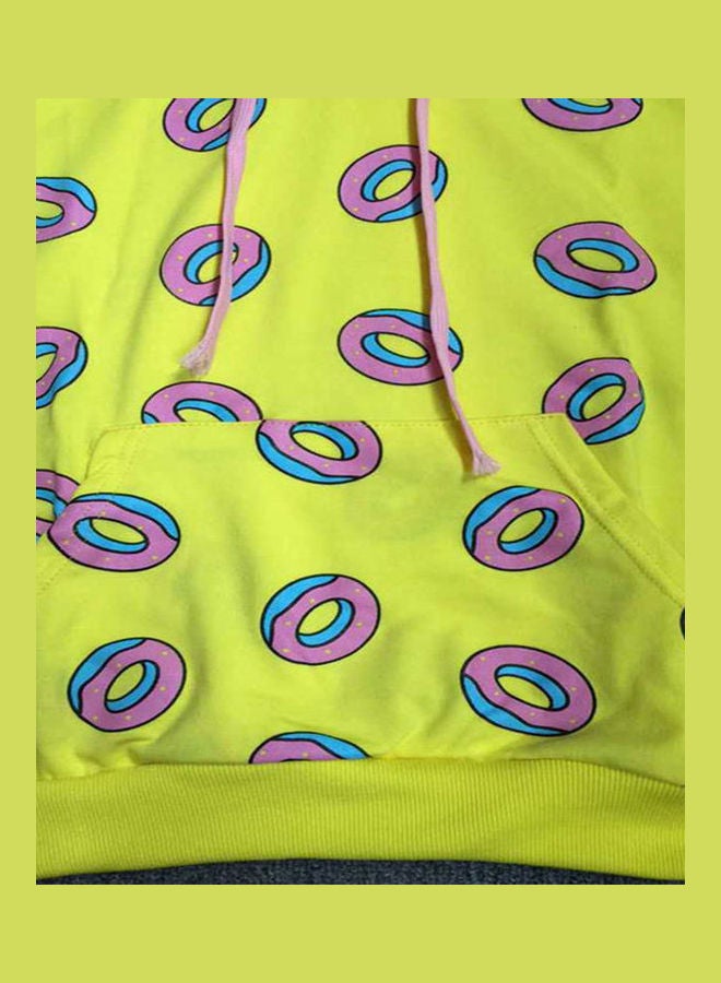 3D Graphic Printed Hoodie Yellow - Image 5