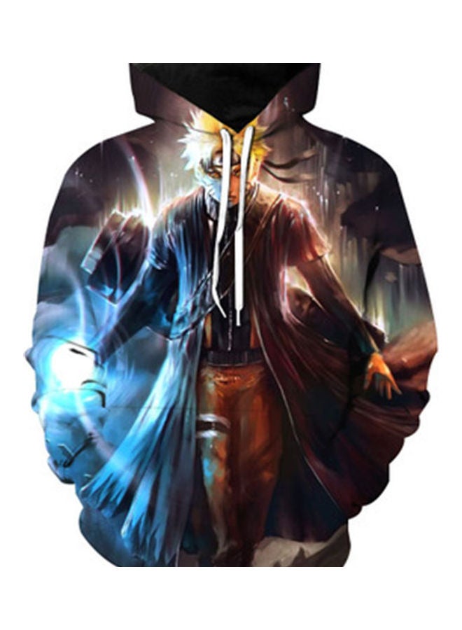 3D Graphic Printed Hoodie Blue/Beige/Black - Image 1