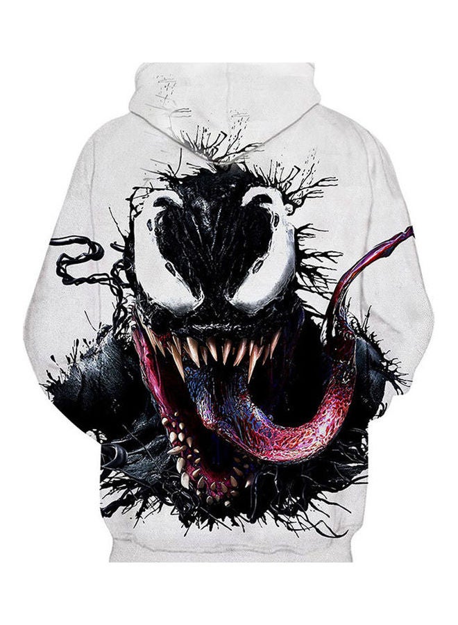 3D Graphic Printed Hoodie White/Black/Pink - Image 2