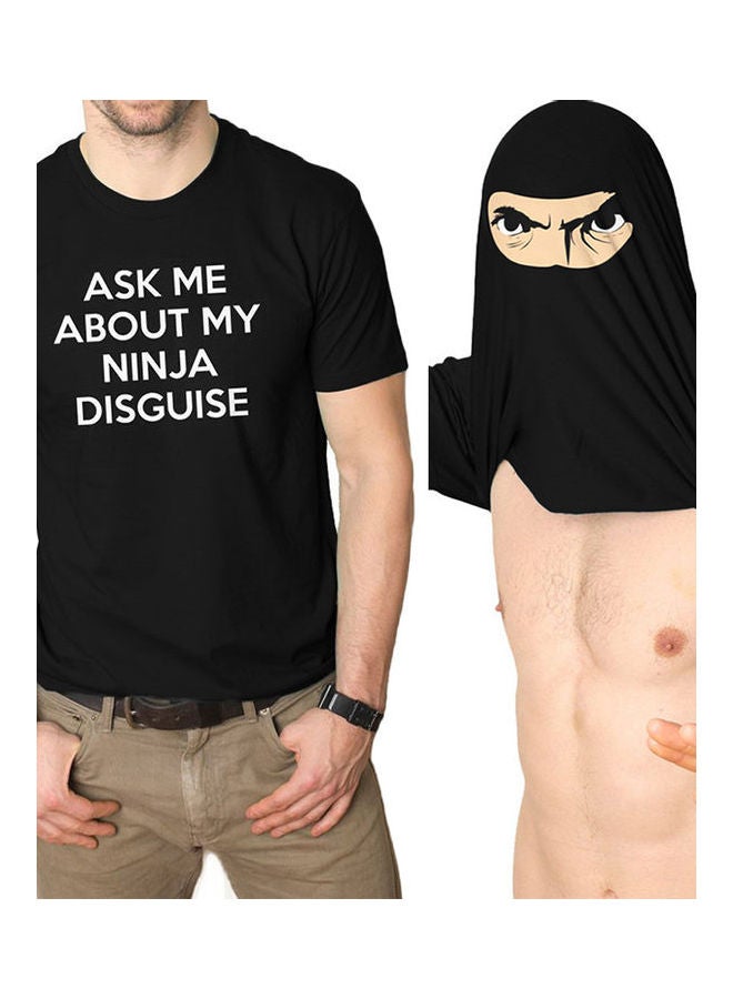 تيشيرت قابل للارتداء على الوجهين مزين بتصميم رسومات كرتونية من الداخل والخارج أسود - Image 4