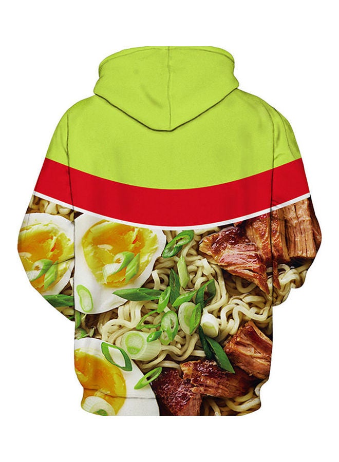 Printed Hoodie Green/Red/White - Image 2