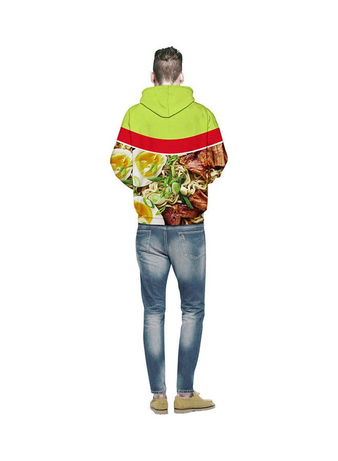 Printed Hoodie Green/Red/White - Image 5