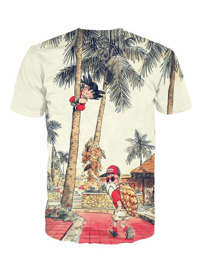 3D Cartoon Figure Pattern Short Sleeves T-Shirt White  - Image 4