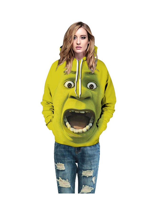 Generic - 3D Shrek Printing Pullover Hoodie Sweatshirt Yellow - Image 1