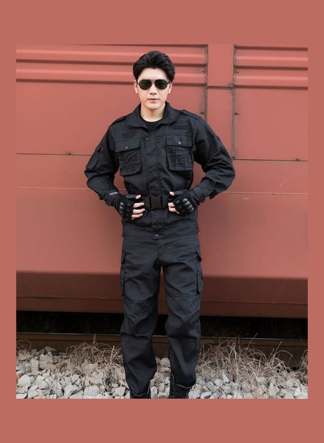 طقم بنطال وسترة بأكمام طويلة أسود - Image 1