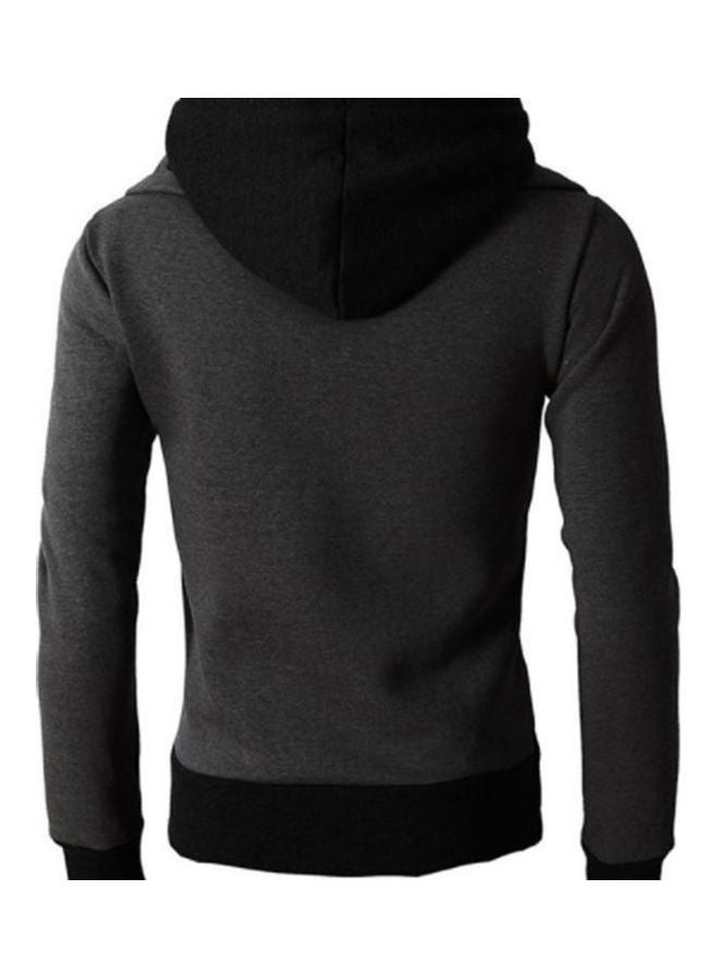 Stand Collar Windbreaker Grey  - Image 2