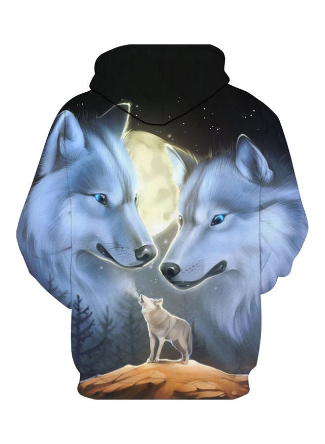 Wolf Digital Printed Hoodies Blue/Black - Image 5