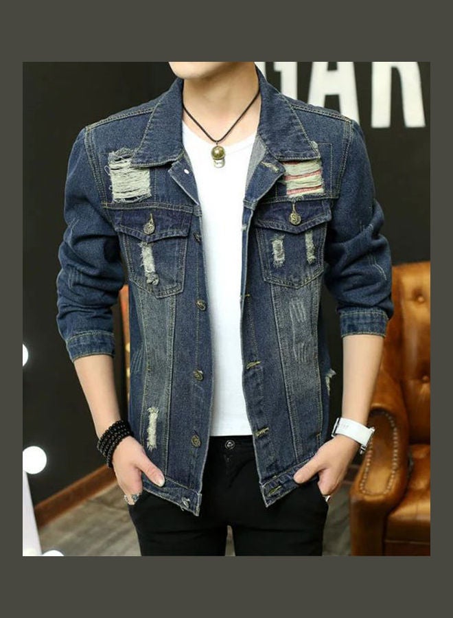 Casual Denim Jacket Blue  - Image 3