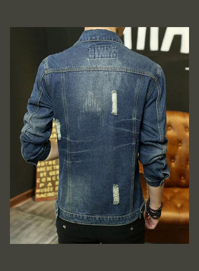 Casual Denim Jacket Blue  - Image 4