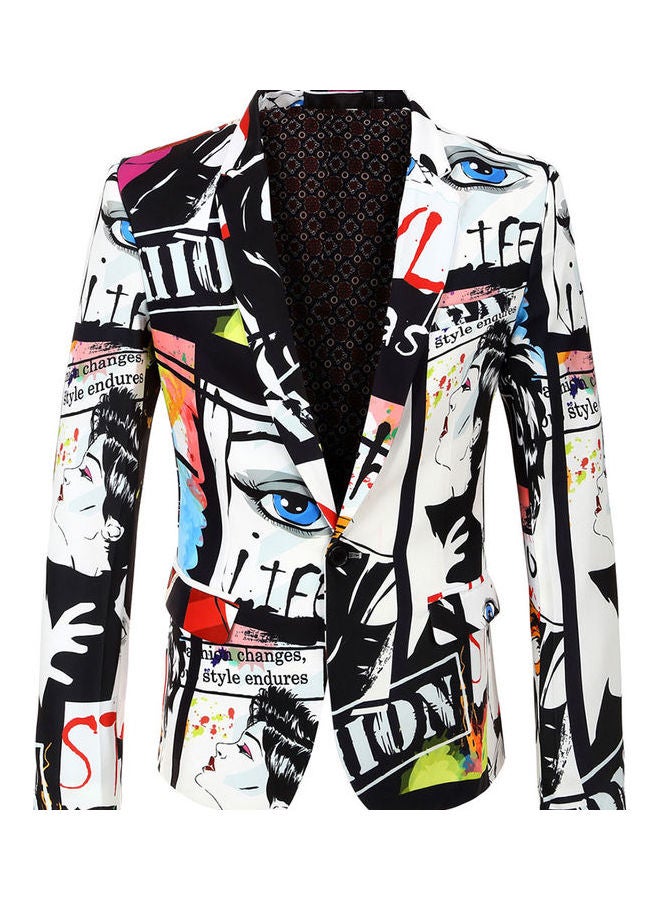 Graffiti V-Neck Blezer Multicolour - Image 1