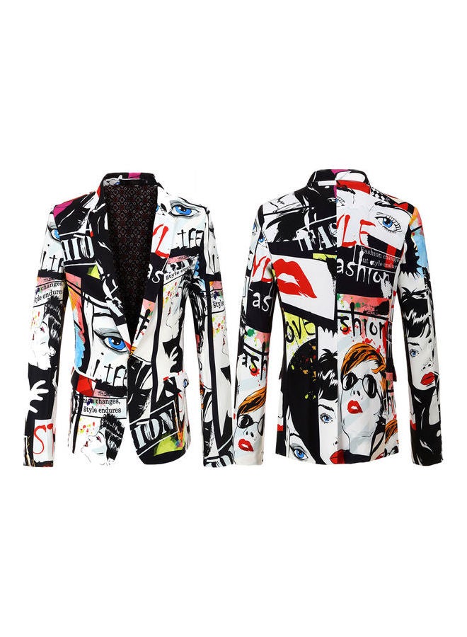 Graffiti V-Neck Blezer Multicolour - Image 3