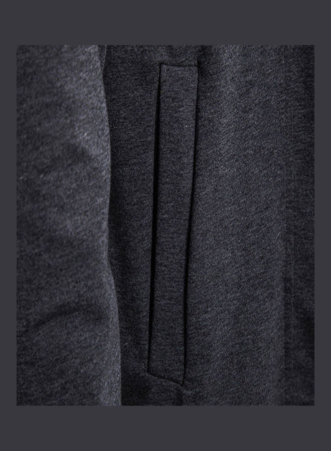 Generic - Irregular Hem Solid Hoodie Jacket Black - Image 1