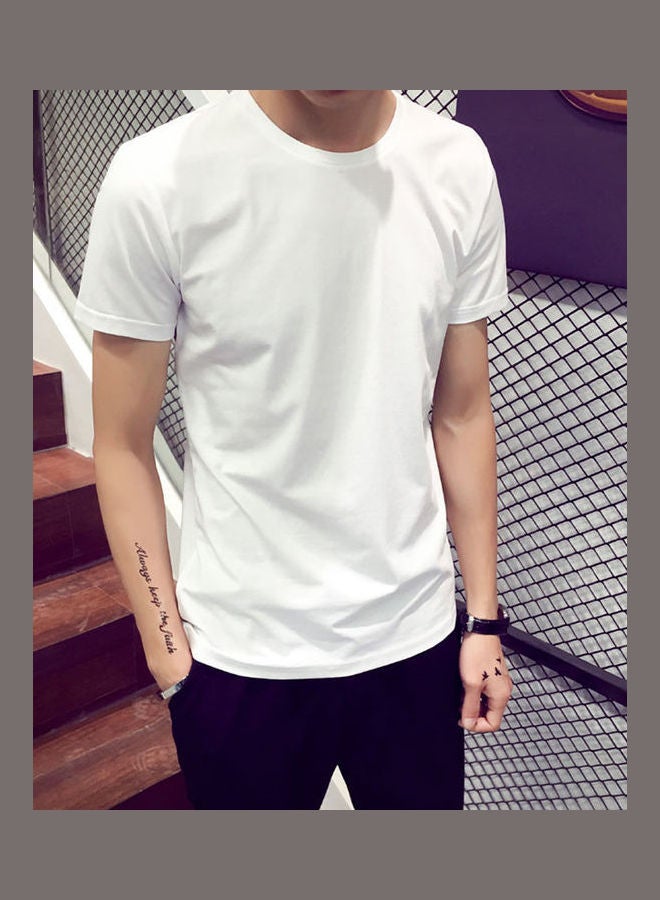 Solid Slim T-Shirt White - Image 3