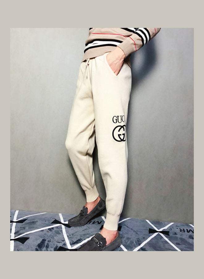 High Waist Elastic Drawstring Sweatpants Black  - Image 2
