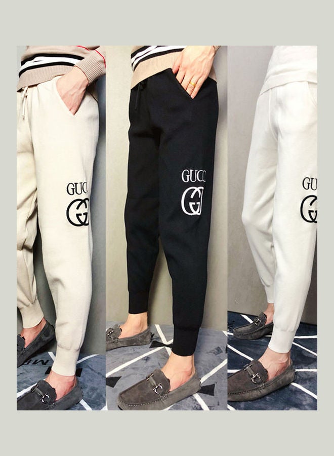 High Waist Elastic Drawstring Sweatpants Black  - Image 3