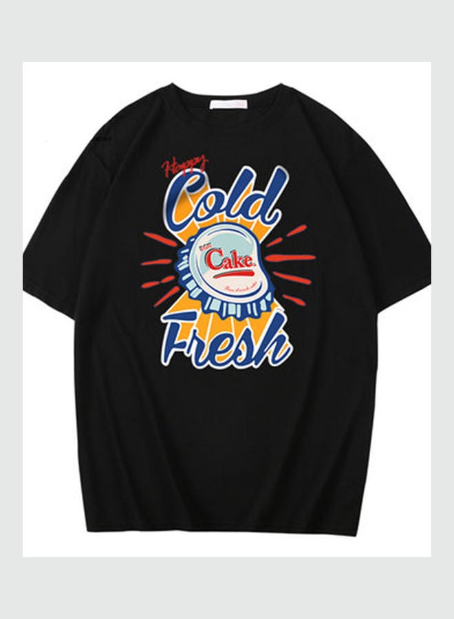 Back Printed T-shirt Black/Orange/Blue - Image 1