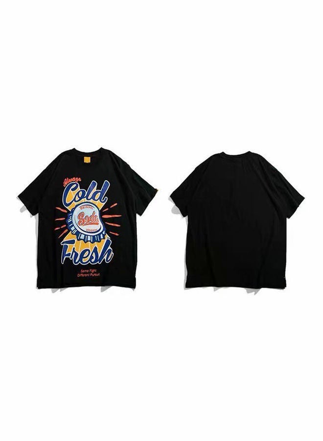 Back Printed T-shirt Black/Orange/Blue - Image 4