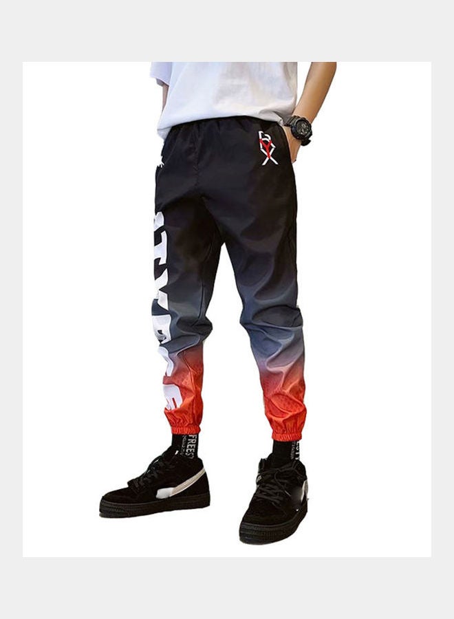 بنطال كاجوال مزين بطبعة بألوان متدرجة أسود - Image 1