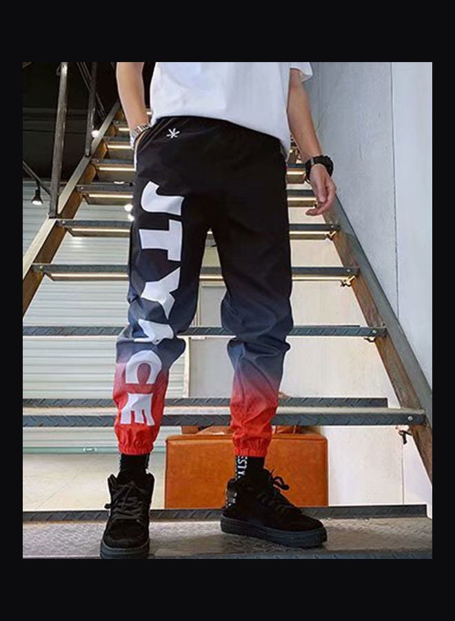 بنطال كاجوال مزين بطبعة بألوان متدرجة أسود - Image 3