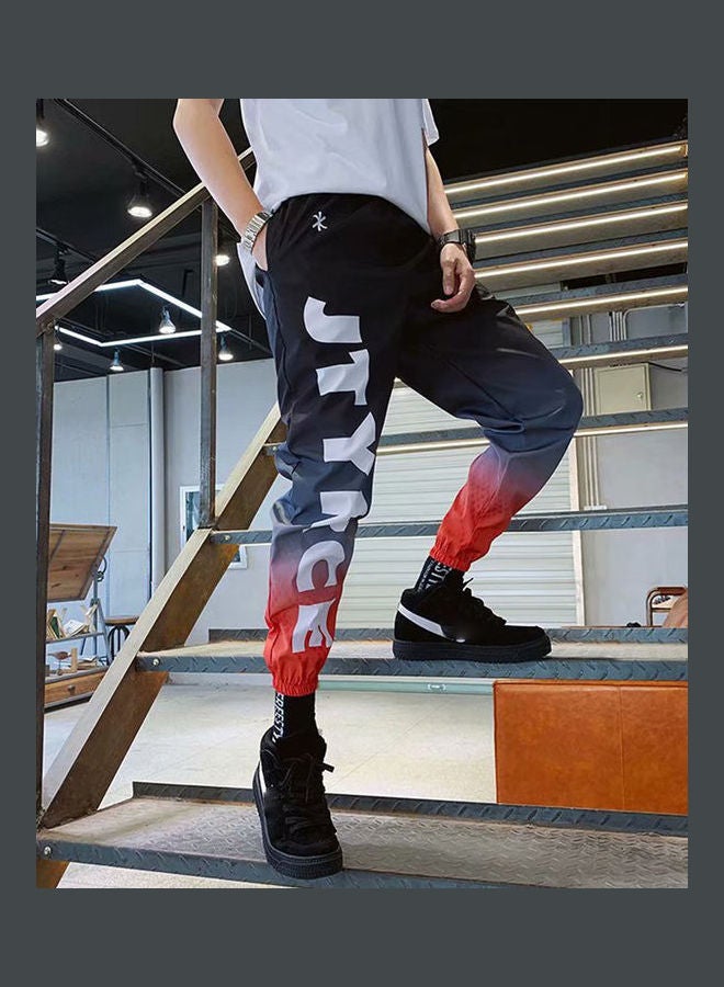 بنطال كاجوال مزين بطبعة بألوان متدرجة أسود - Image 5