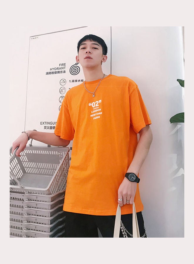 تي شيرت بأكمام قصيرة برتقالي - Image 4