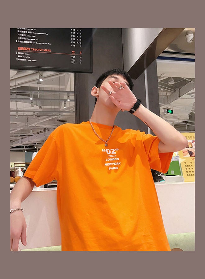 تي شيرت بأكمام قصيرة برتقالي - Image 5