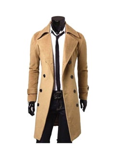 Long Sleeves Overcoat Khaki