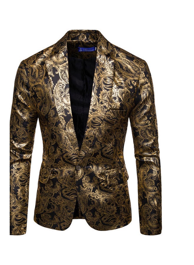 Cotton Blend Coat Gold/Black 