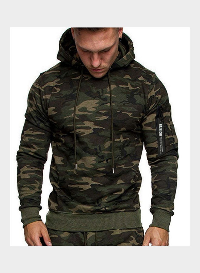 Generic - Casual Long Sleeves Pullover Sweatshirt Green Camouflage - Image 1